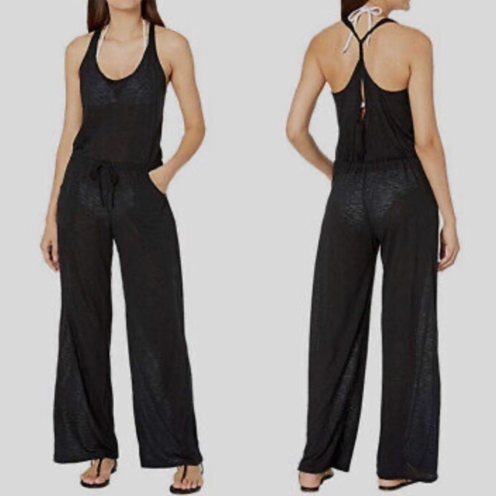 NWT Becca by Rebecca Virtue Breezy Basics Twist Back Jumpsuit in Black